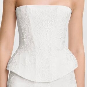 Brand New Luxury French Lace peplum corset with lace up back